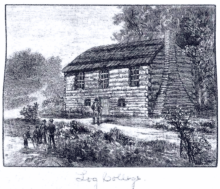  a copy of the engraving of the Log College from an original which is in a large scrapbook described as “Celebration of the Founding of the Log College near Hartsville, Bucks County, Penna., Thursday, September 5, 1889. By W.W.H. Davis, Doylestown, PA. 1889.”