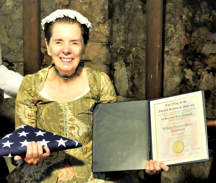 WTHA accepts US Flag from Brian Fitzpatrick