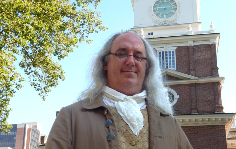 Robert DeVitis impersonating Benjamin Franklin